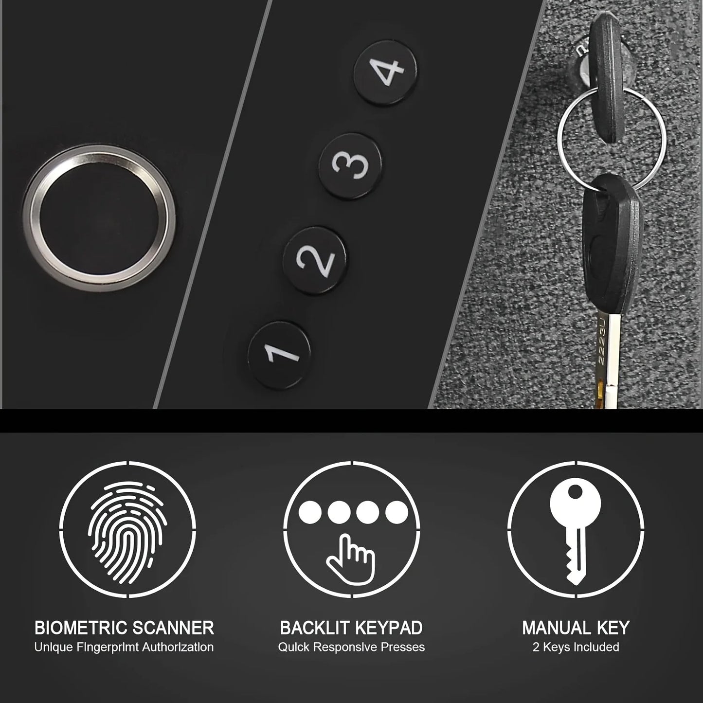 TACVAULT™ Secure Firearm Vault - for Bedside, Office & Vehicle Use